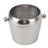 Ice Bucket Stainless Steel Mini Insulated Frozen Container for Bar Wine Champagne 1L Sliver