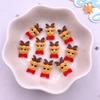 20pcs Resin Mini Colorful Painted Christmas Snowman Tree Santa Claus Deer Snowflower Bow Flatback Figurines DIY Scrapbook Crafts