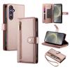 DF-011 For Samsung Galaxy S24 Case PU Leather Crossbody Phone Cover with Zipper Pocket