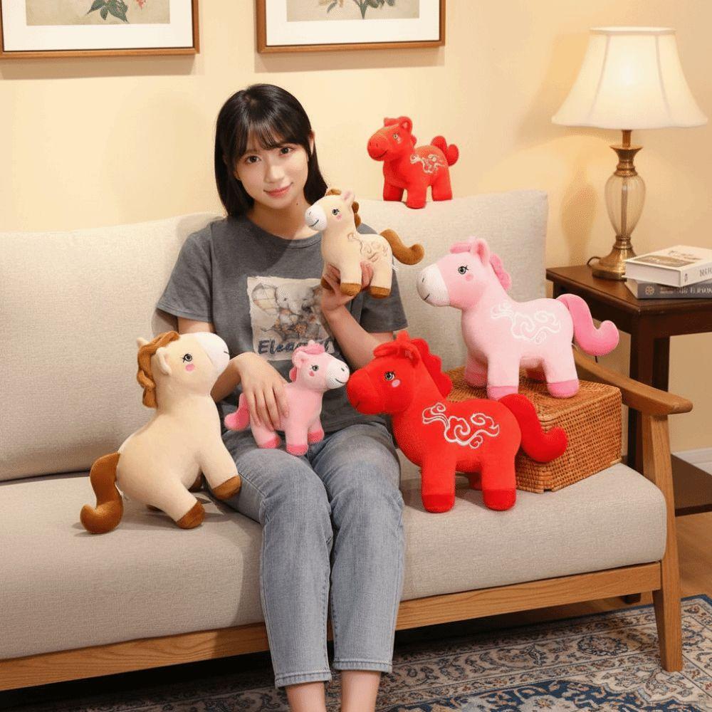 Letter Print Zodiac Horse Figurine 2026 Horse Year Horse Stuffed Animal  Birthday Gift