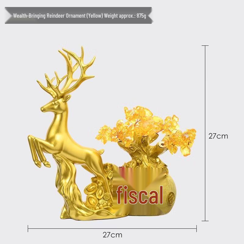 Golden Lucky Deer Ornament