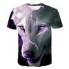 Maglietta Bambini Ragazzi Stampa 3D Animale Lupo Manica Corta Top Estivi Casual dai 2 agli 8 Anni Vestiti per Bambini T-Shirt Bambina