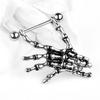 14G Sexy Skeleton Skull Hand Bar Barbell Nipple Shield Ring Punk Body Piercing