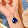 Bird'S Nest Cut Red Diamond Fat Triangle Ring Set Women'S Luxury Royal Sapphire Earrings Pendant