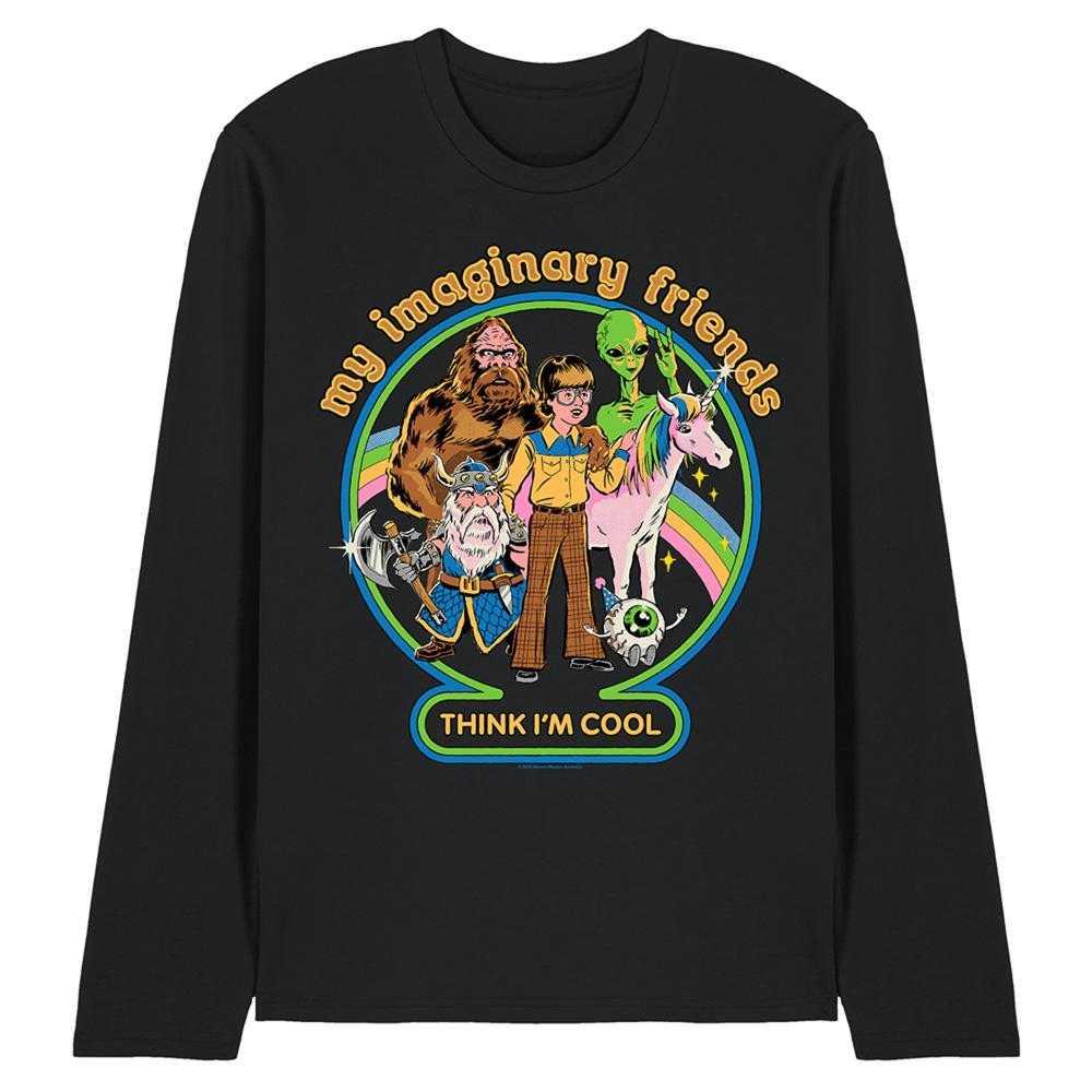 Steven Rhodes Unisex Adult My Imaginary Friends Long-Sleeved T-Shirt