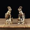 Artistic Copper Figurine Statue Goat Head Denoting Wisdoms and Fish Body Embodying Prosperity for Living Room Shelf Decors