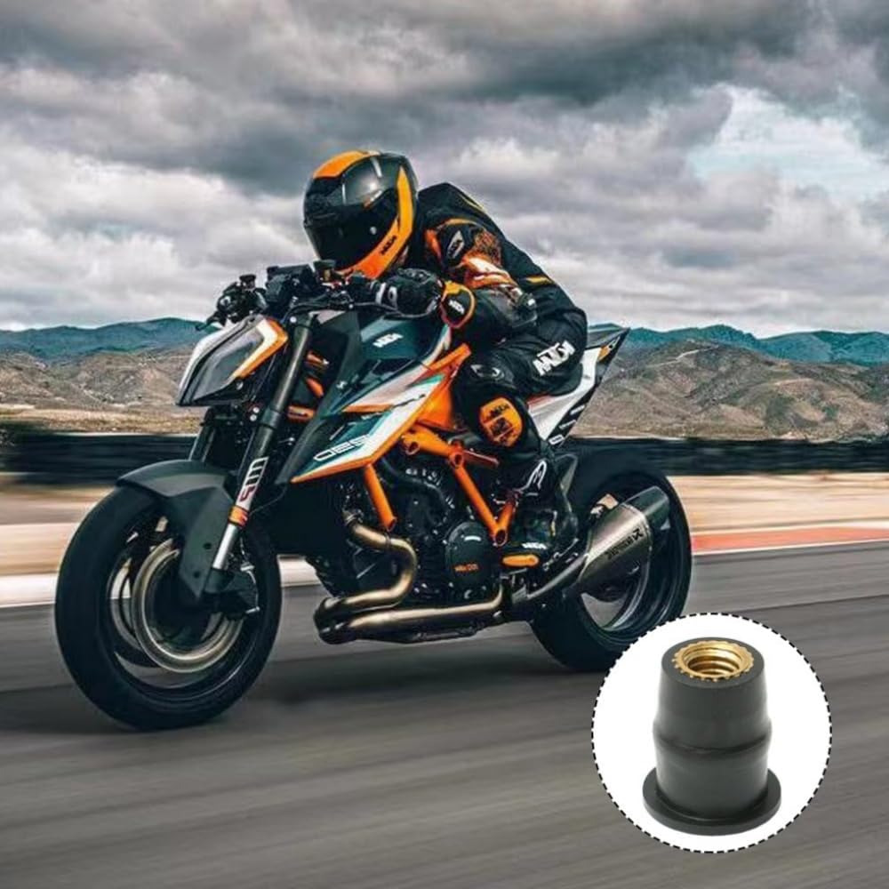 Windshield Screw Nuts 10pcs Motorcycle Windshield Welnut M6 Motorcycle Bolt Nuts Motorcycle Parts Universal