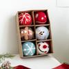 6/36Pcs 3/5CM Christmas Felt Ball Snowflake Snowman Solid Color Shatterproof Reusable Holiday Decoration Xmas Tree Hanging Ball Ornament Pendant