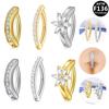 European-American F136 Titanium Zircon Flower Navel Ring - Elegant Full Diamond Belly Piercing Jewelry