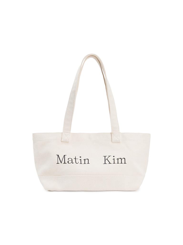 Matin Kim Matin Logo Canvas Wide Shoulder Bag In Ivory