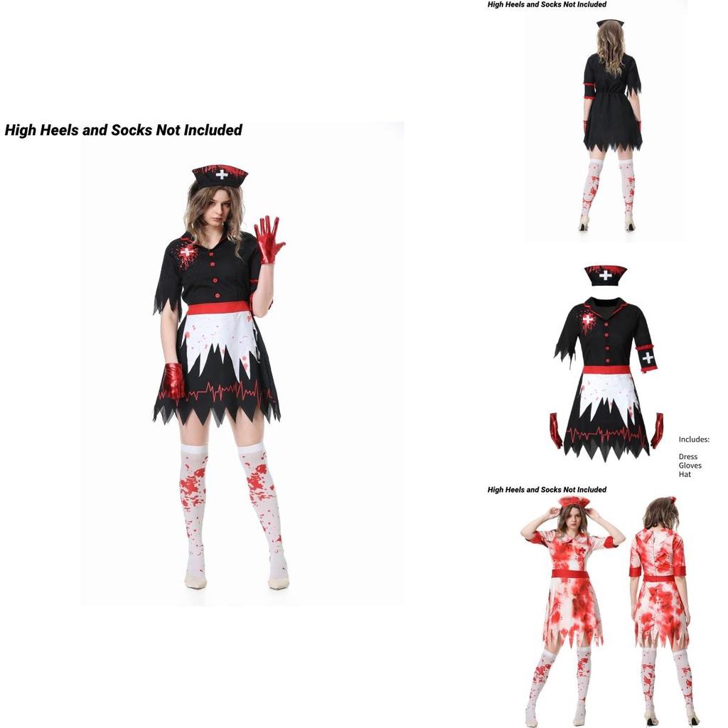 Yumeikeshi Women's Halloween Cosplay Costume Blood Nurse Maid Doctor Outfit