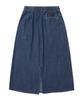 COLUMBIA UNIVERSITY Sl-Label Belted Denim Long Skirts Midnight Denim