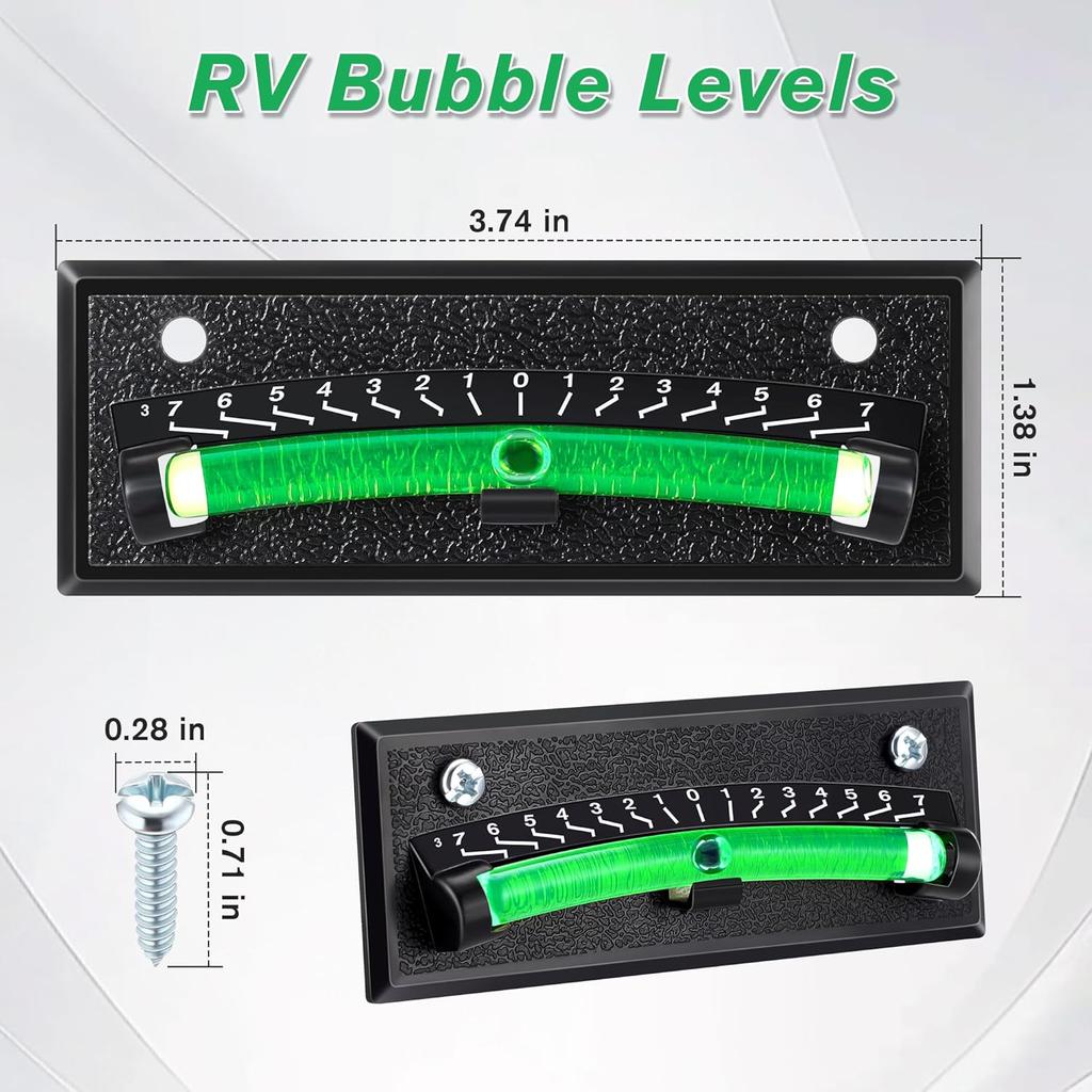 2 Pack Rv Level Bubble,graduated Scale Levels for Precision Leveling,stick on Leveling System for RV, Camper, Trailer and Caravan, High Visibility