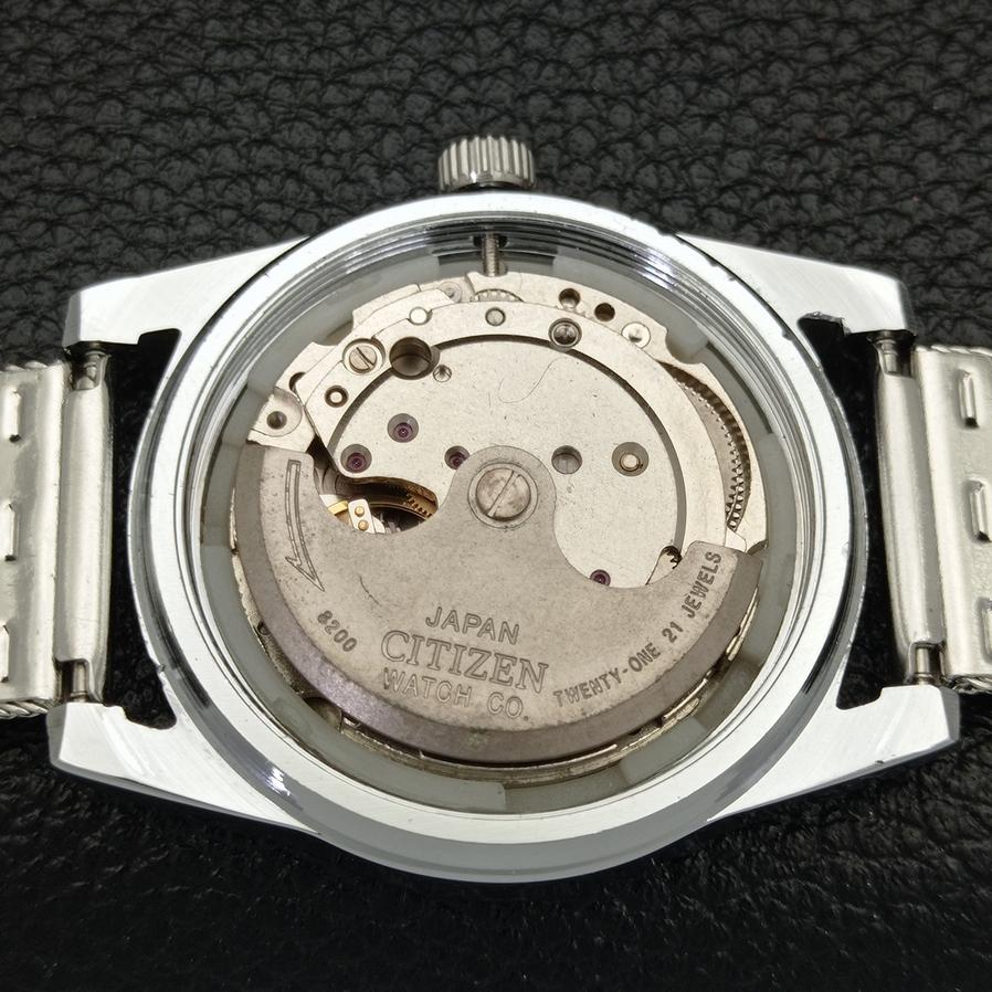 Citizen 8200 AUTOMATIC MENS REFURBISHED JAPAN GREEN DIAL WRIST WATCH A426408-2 RL-a426408