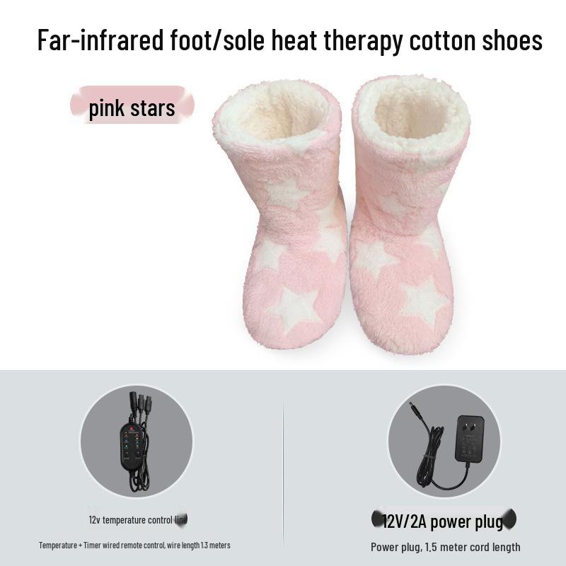 Unisex Electric Heated Indoor Cotton Slippers for Warmth