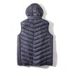 Men Winter Waistcoat Hooded Sleeveless Zipper Closure Vest Coat with Pockets Solid Color Casual Cotton Waistcoat