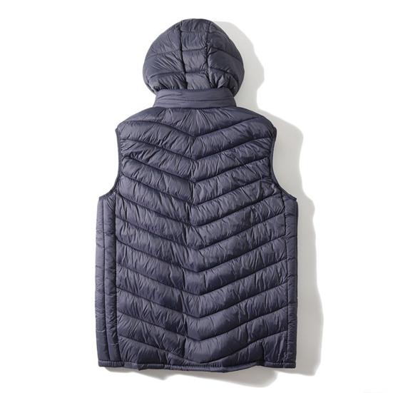 Men Winter Waistcoat Hooded Sleeveless Zipper Closure Vest Coat with Pockets Solid Color Casual Cotton Waistcoat