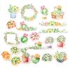 Navy Peony Succulent Watercolor Stickers and Stickers for Water and Journals (21 Sheets) - Cute, Water-Resistant, Long-Lasting Bottles, Laptops,