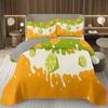 Lemon Twin Queen King Bedspread Set Orange Quilted Coverlet 2/3pcs Summer Tropical Fruit Bedding Set Botanical Theme Home Decor