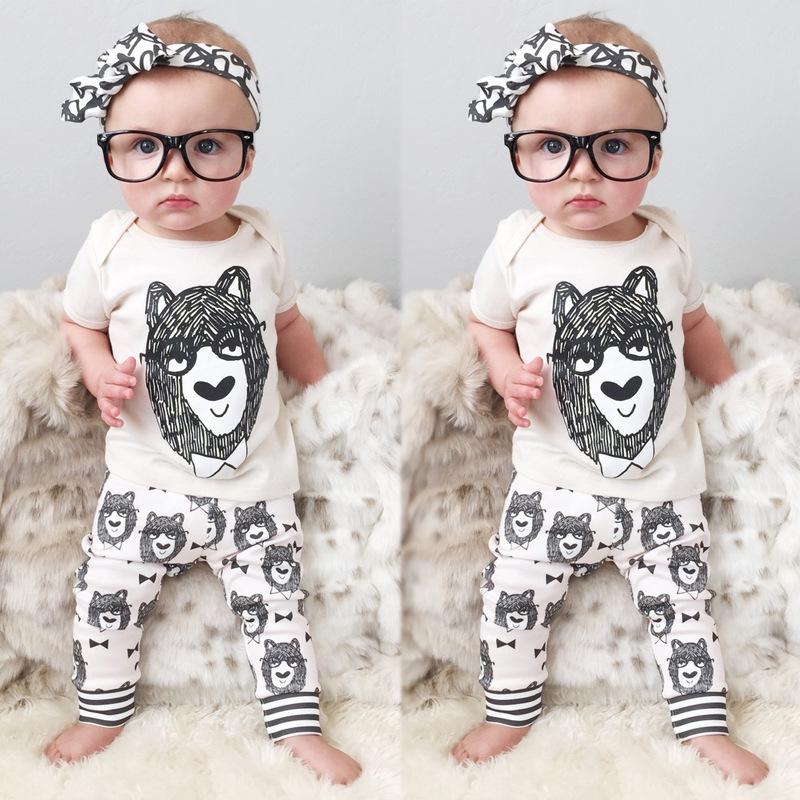 Kids' Summer Little Monster Outfit: Boys' Short-Sleeve Shirt & Long Pants Two-Piece Set