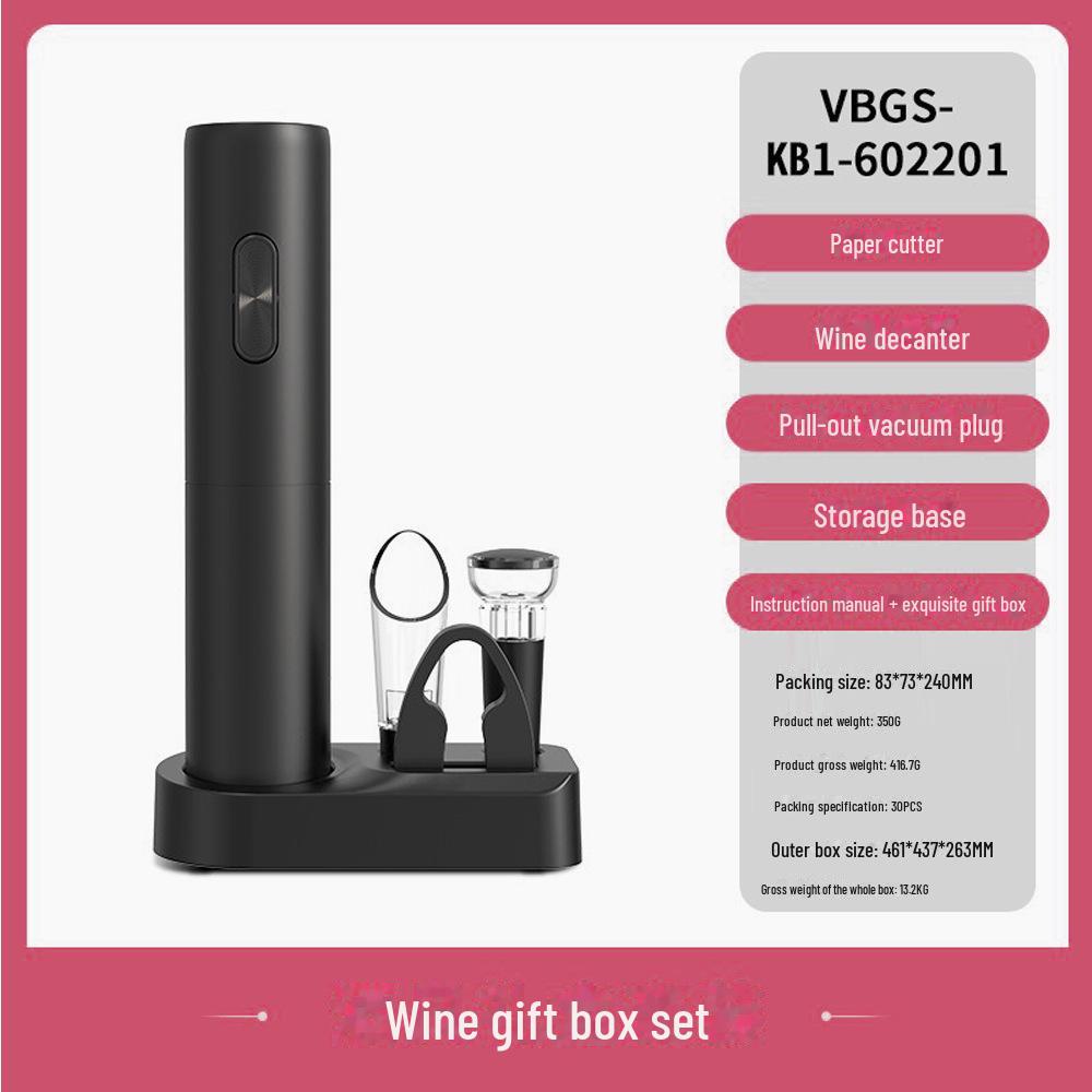 

Электрический штопор для вина с аккумулятором и базой для хранения VBGS-KB1-602201 base set