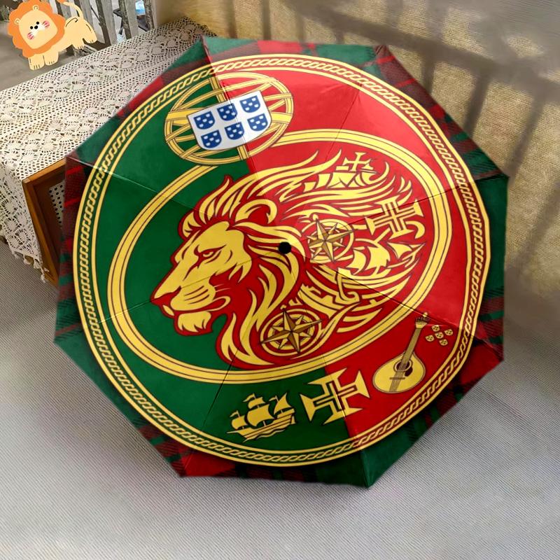 Royal Emblem Checkerboard Background Folding umbrella Umbrella travel light Umbrella Sun umbrella