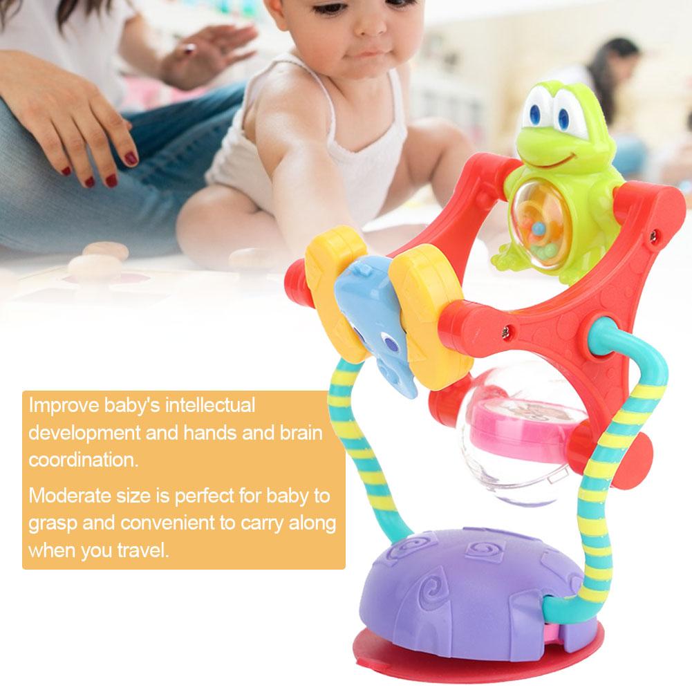 Handheld Colorful Baby Rattle Rotating Baby Chair Stroller Toy with Sunction CupBaby Toy