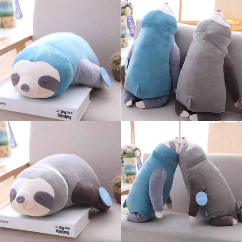 Adorable Sloth Plush Toy Pillow For Kids And Girls Short Plush And Pp Cotton Stuffed Blue And Grey