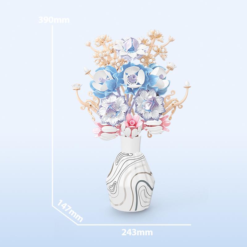 

Non-Toxic Camellia Magnolia Rose & Fransgerbera Bouquet Building Block Everlasting Flower Decoration Toy Valentine S Day Christmas Gift no box