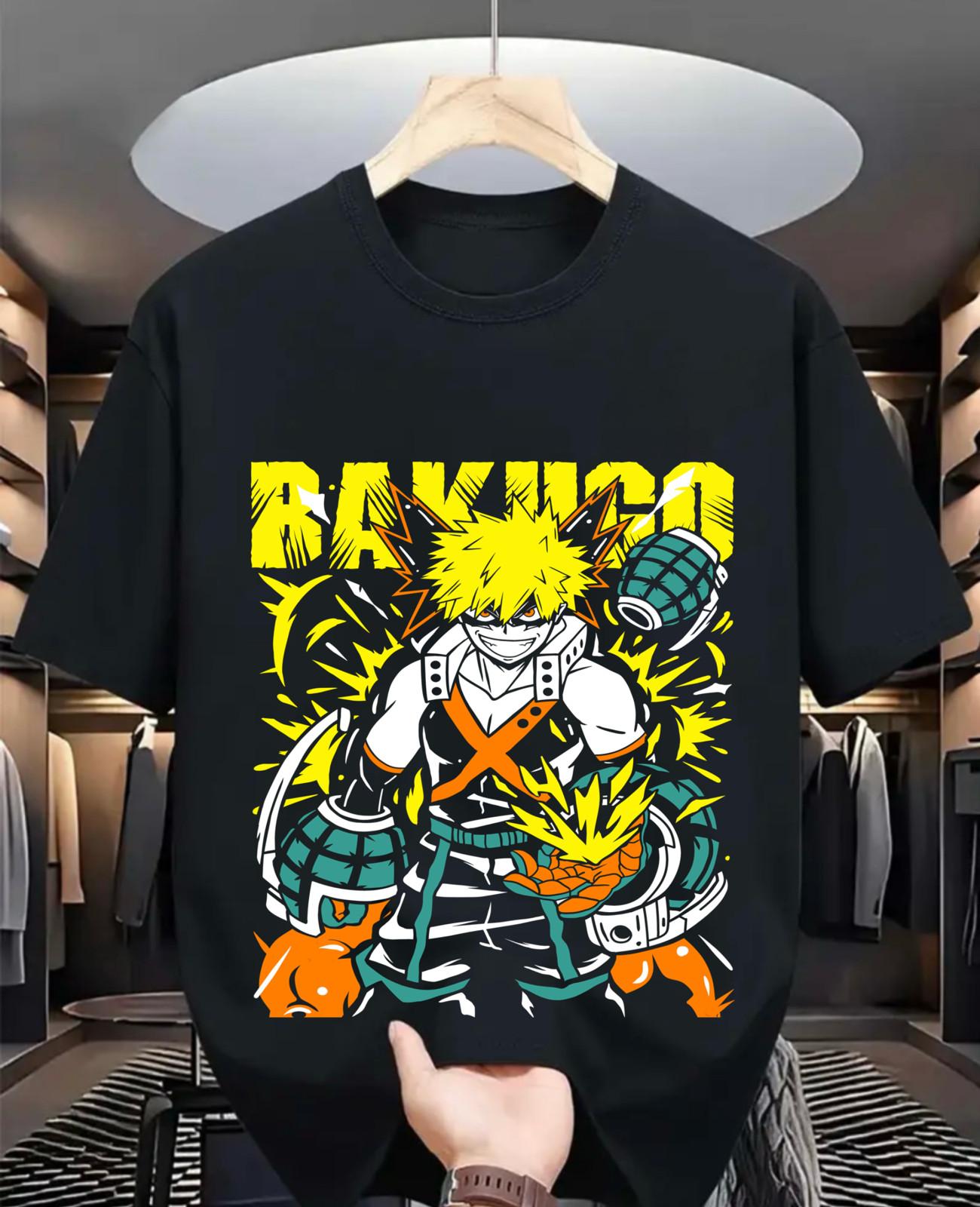 

Katsuki Bakugo T-Shirt Mens Womens Tees Top Manga My Hero Academia Anime MHA GifT Shirt Mens Womens Tees Top Tee All Size 3XL