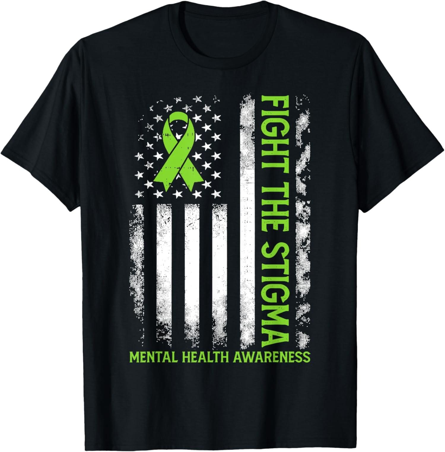 Fight Stigma Mental Health Matters Awareness US Unisex T-Shirt S