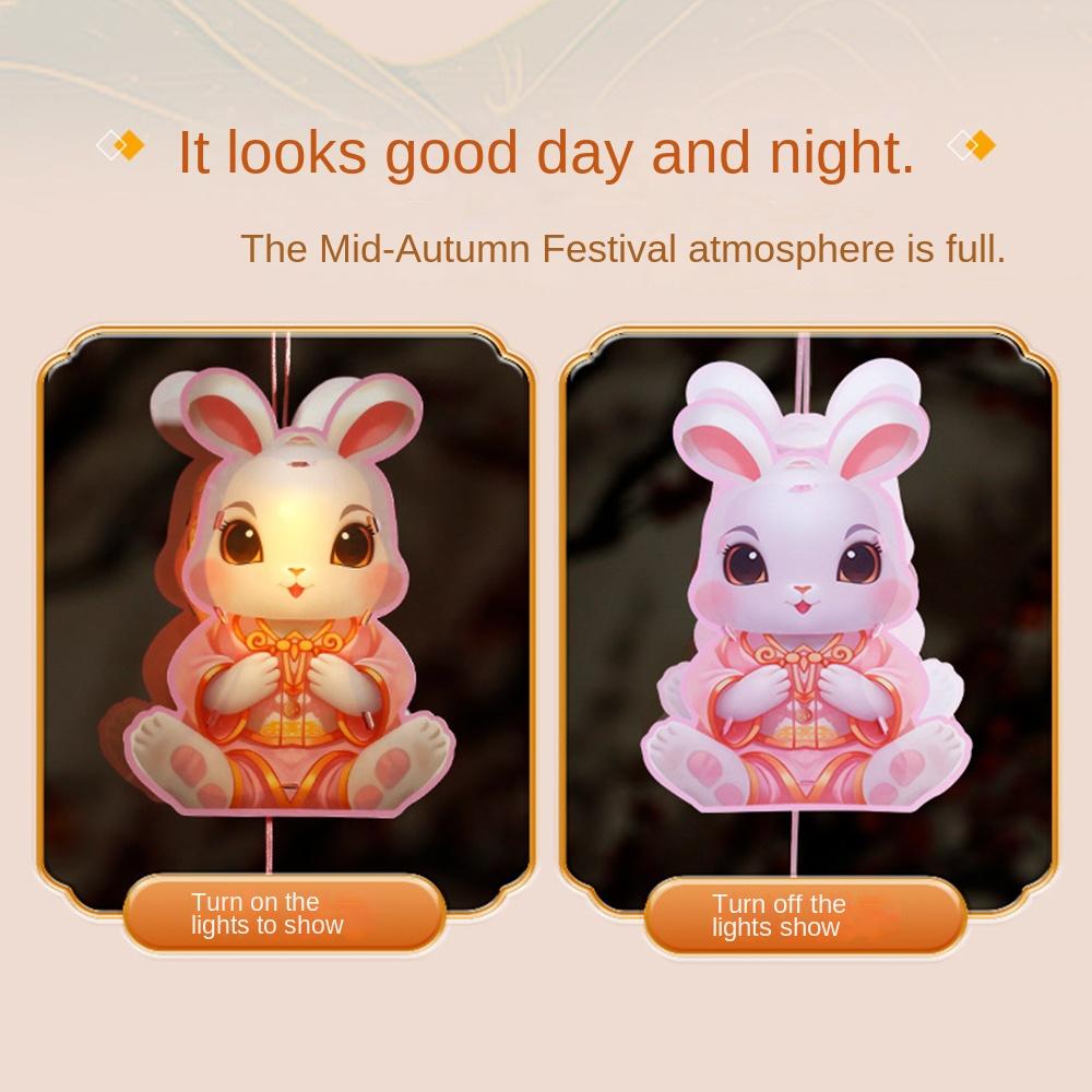 Cute Middle Autumn Festival Lantern LED Light Chinese Style Festival Lantern Material Kits DIY Craft Handmade