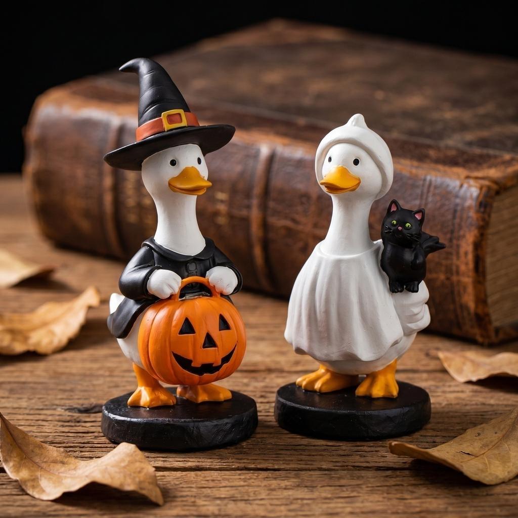 Halloween Resin Figurines 2-Pack for Home Decor, Party Decorations and Decor