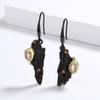 Irregular Bohemian Style Amber Zircon Eardrop Black Gold Jewelry Asymmetrical Women's Earrings Creative Jewelry Drop Earrings