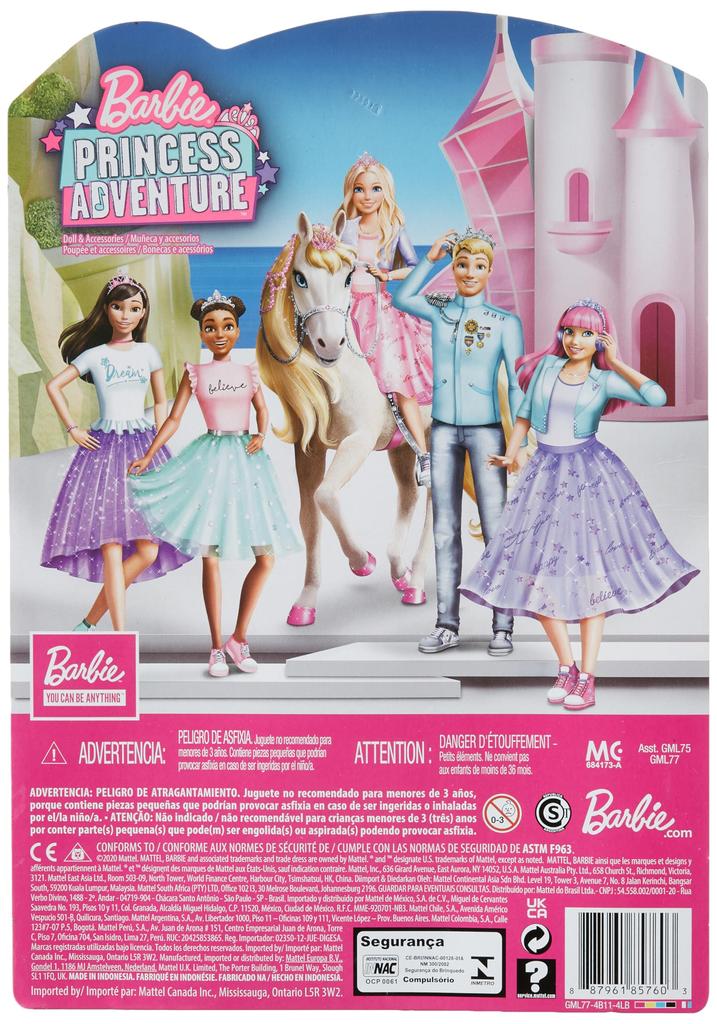 Barbie Princess Adventure Daisy accessories and and doll care set (with pet) dress-up (GML77)