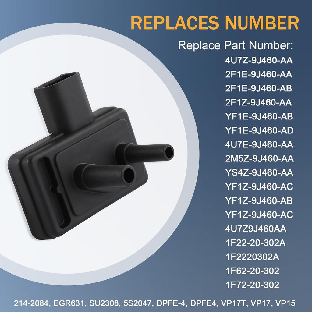 DPFE4 EGR Valve Pressure Feedback Sensor Replacement for Ford F150 Mustang Escape Ranger Focus F250 Windstar Explorer Sport Trac Mazda Mercury