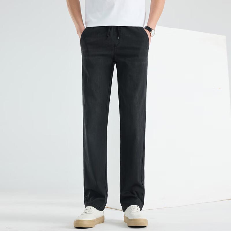Fengxun Men s Spring/Summer Straight Leg Stretch Jeans 32
