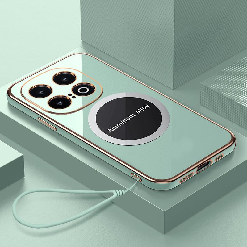 

Чехол для vivo iQOO 13 Чехол для телефона vivo iQOO 13 Магнитное притяжение Роскошное квадратное покрытие Противоударная силиконовая задняя крышка Case & Strap&ViVO iQOO 13