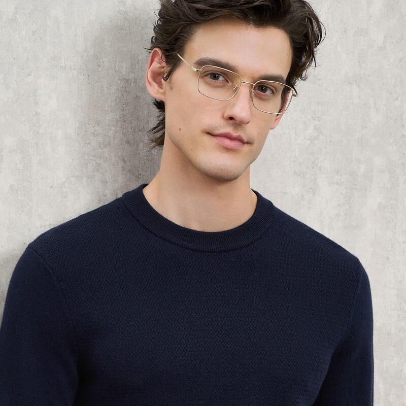 EMZ Men's Round Neck Wool Sweater