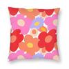 Big Red And Pink Flowers Square Pillowcase Polyester Linen Velvet Creative Zip Decor Pillow Case Car Cushion Cover X