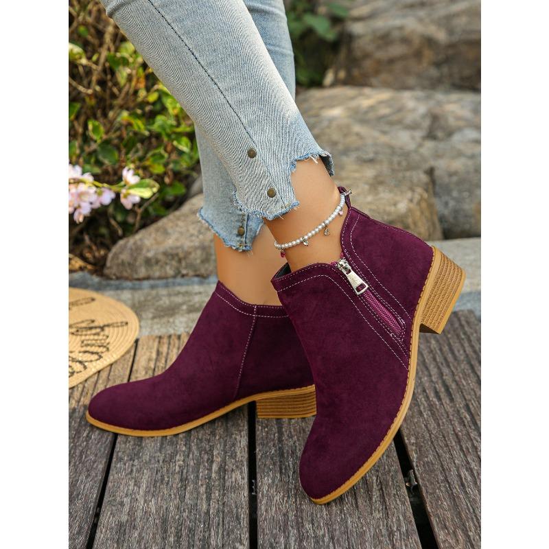 Winter 2025 New Pointed Toe British Style Booties Women's Plus Size Vintage Vintage Side Zip Chelsea Boots