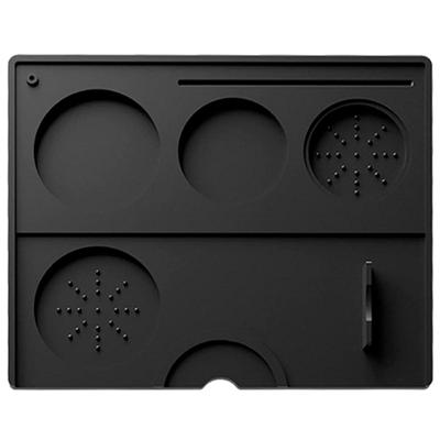 Tappetino Pressino per Caffè Espresso in Silicone Tappetino Pressino Caffè Tappetino Pressino Stazione per Strumento Barista Accessorio Bar Espresso-Nero