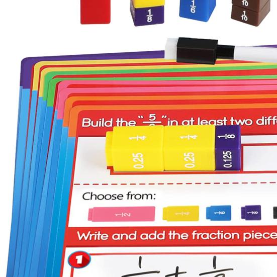 1 Set Interlocking Fraction Cubes Activity Set Elementary School Equivalent Fraction Percents Decimals Learning Cubes Math Manipulatives