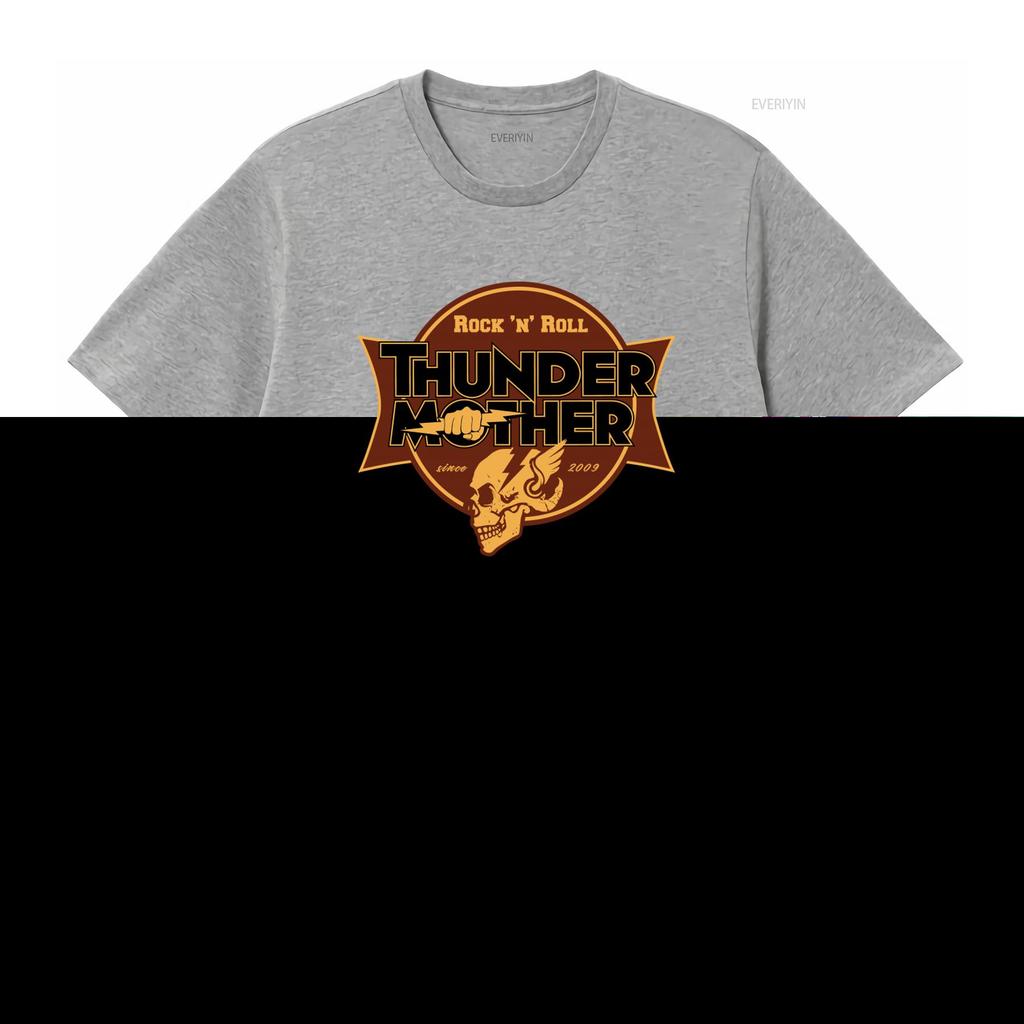 Thundermother Band Rock n Roll T Shirt Black All Sizes S 5XL with Bold Skull Lightning Design vintage Washed Comfortable