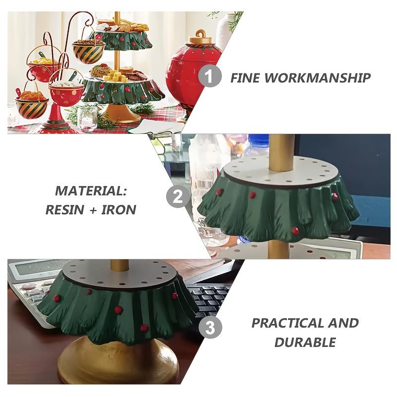 Resin Christmas Tree Cake Stand 2 Tier Cupcake Stand Dessert Tower Pastry Serving Tray Xmas Ornaments Table Decoration 2025