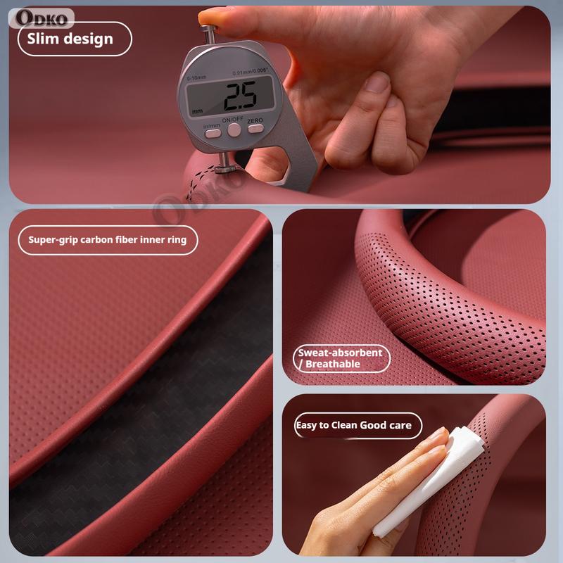 For Chery Exeed TX Nappa Leather Grain Car Steering Wheel Cover Breathable and Anti Slip Accessories Interior Accessories