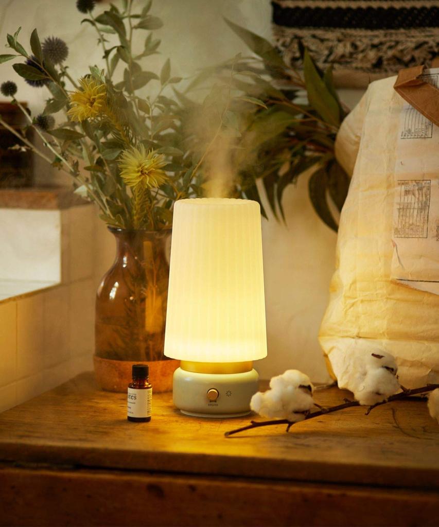 BRUNO Ultrasonic Aroma Humidifier, Compact and Stylish, Perfect for Tabletop Use, Bedroom, or Home Decor. Includes Light for Throat Care. Suitable
