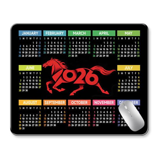 2026 Calendar Mouse Pad Rectangle Waterproof Home Office Gaming Computer Laptop Mousepad Desk Mat with Non-slip Rubber Base PC Accessories