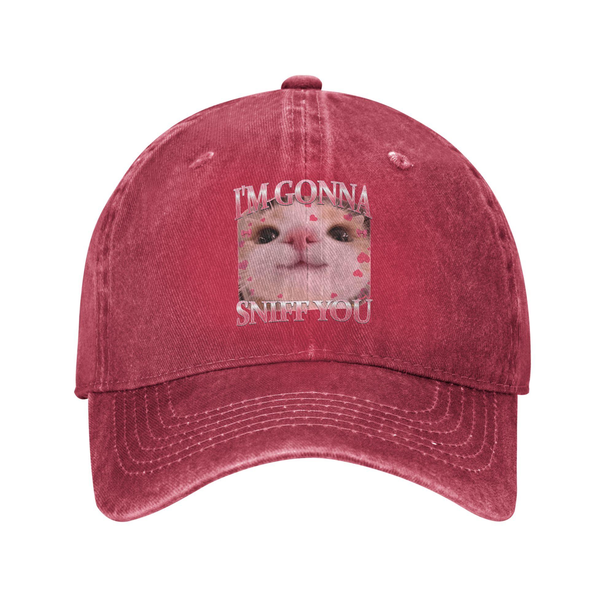 Im Gonna Sniff You Weird Funny Sarcastic Cat Lover Meme Casual Baseball Cap Hats Visor Protection Snapback Cotton gorras Adjustable