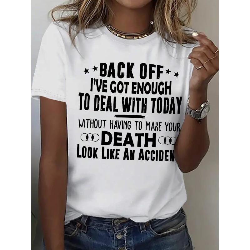 Graphic Print T-shirt, Short Sleeve Crew Neck Casual Top for Summer & Spring, Women's Clothing